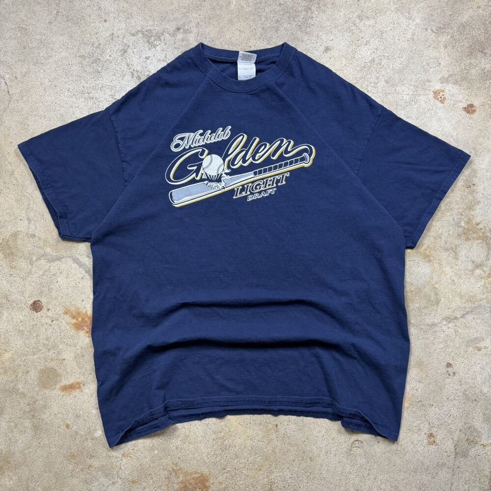 VTG Y2K Michelob Golden Light Baseball Beer Shirt Size XL